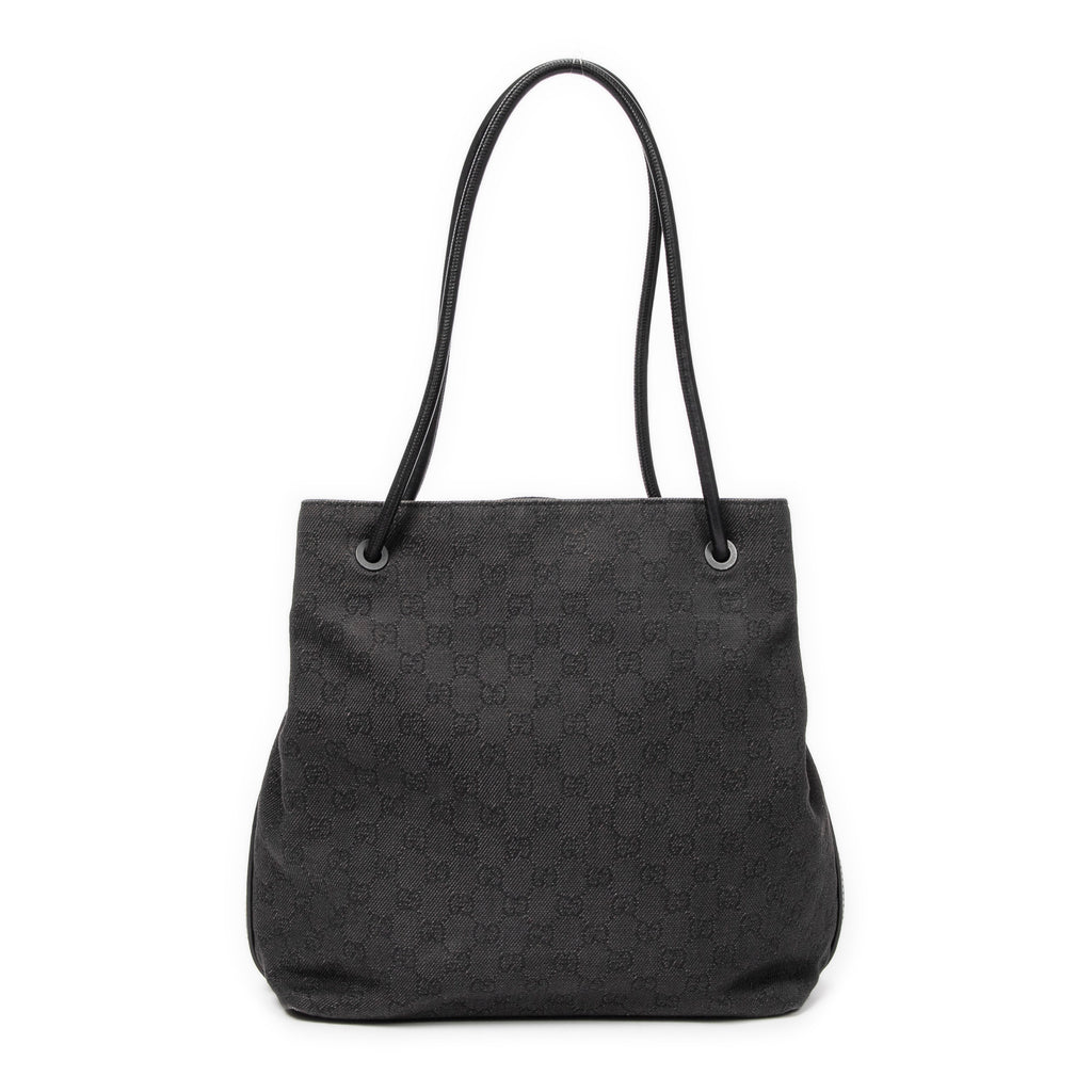Shoulder Bag Gifford Tote Black Monogrammed Denim Canvas