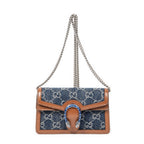 Shoulder Bag Mini Dionysus Chain Crossbody Tan Monogrammed Denim Canvas