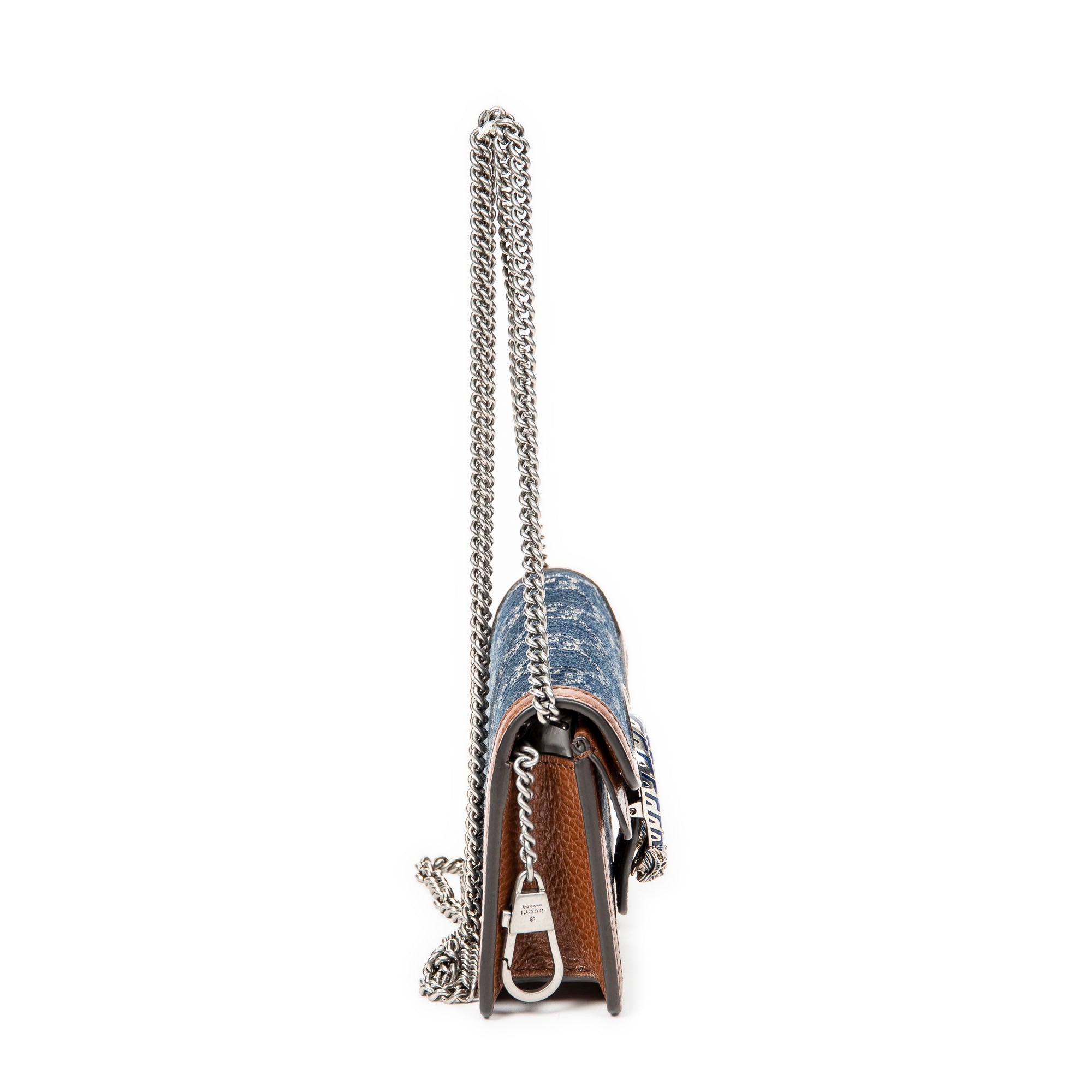 Shoulder Bag Mini Dionysus Chain Crossbody Tan Monogrammed Denim Canvas