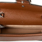 Bolso Bandolera Mini Dionysus Cadena Cruzada Lona Vaquera Monogramada Color Camel