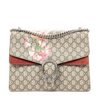 Shoulder Bag Medium Floral Dionysus Chain Crossbody Beige Blooms Supreme Coated Canvas