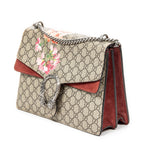 Shoulder Bag Medium Floral Dionysus Chain Crossbody Beige Blooms Supreme Coated Canvas