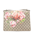 Shoulder Bag Medium Floral Dionysus Chain Crossbody Beige Blooms Supreme Coated Canvas