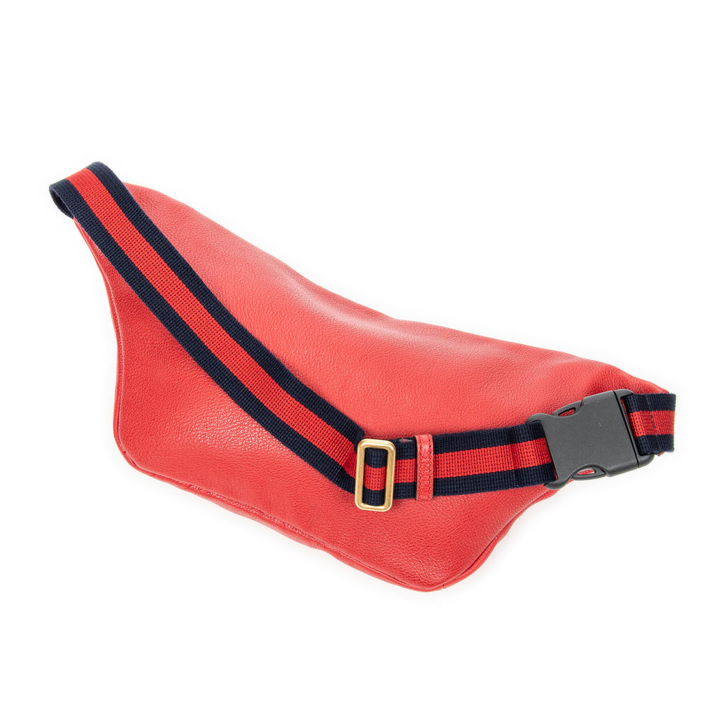 Shoulder Bag Web Logo Belt Bag Red Grained Leather