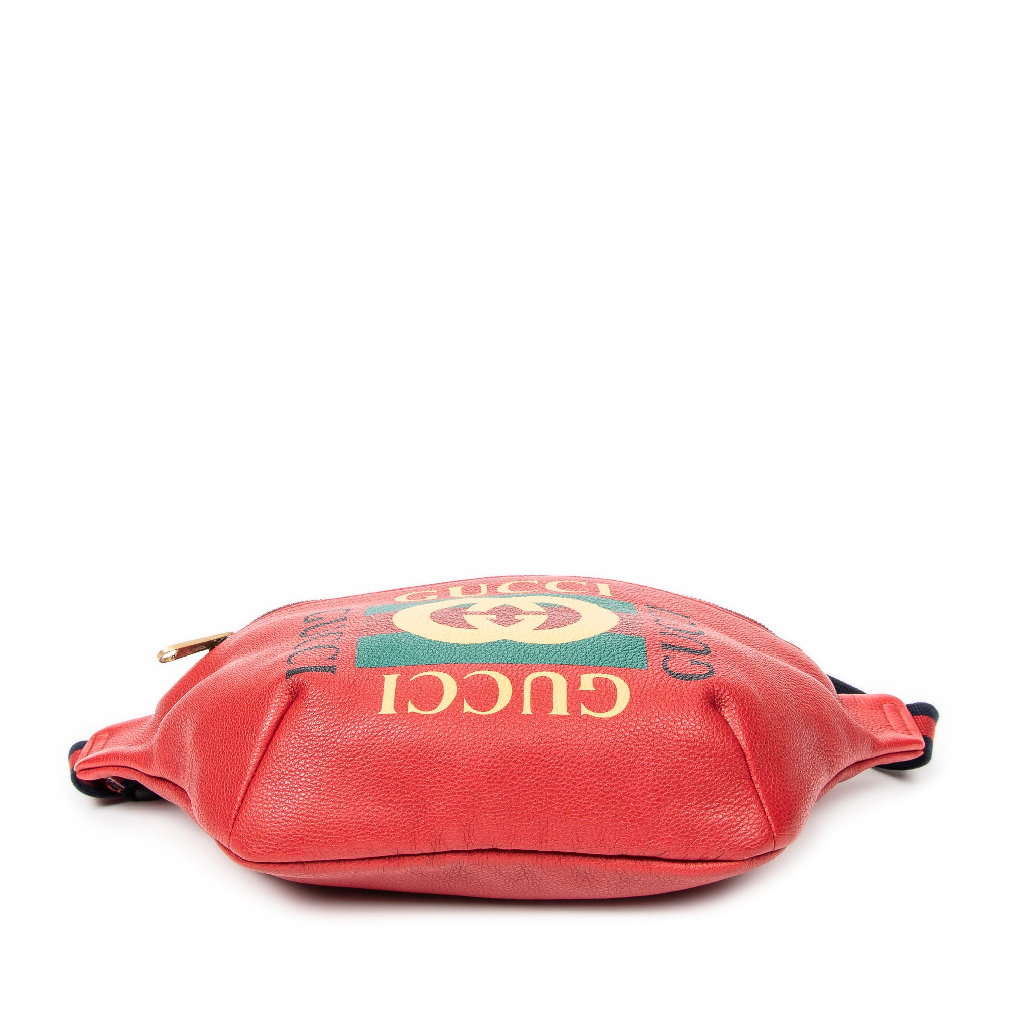 Shoulder Bag Web Logo Belt Bag Red Grained Leather