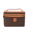Handbag Vintage Top Handle Toiletry Pouch Brown Macadam Coated Canvas