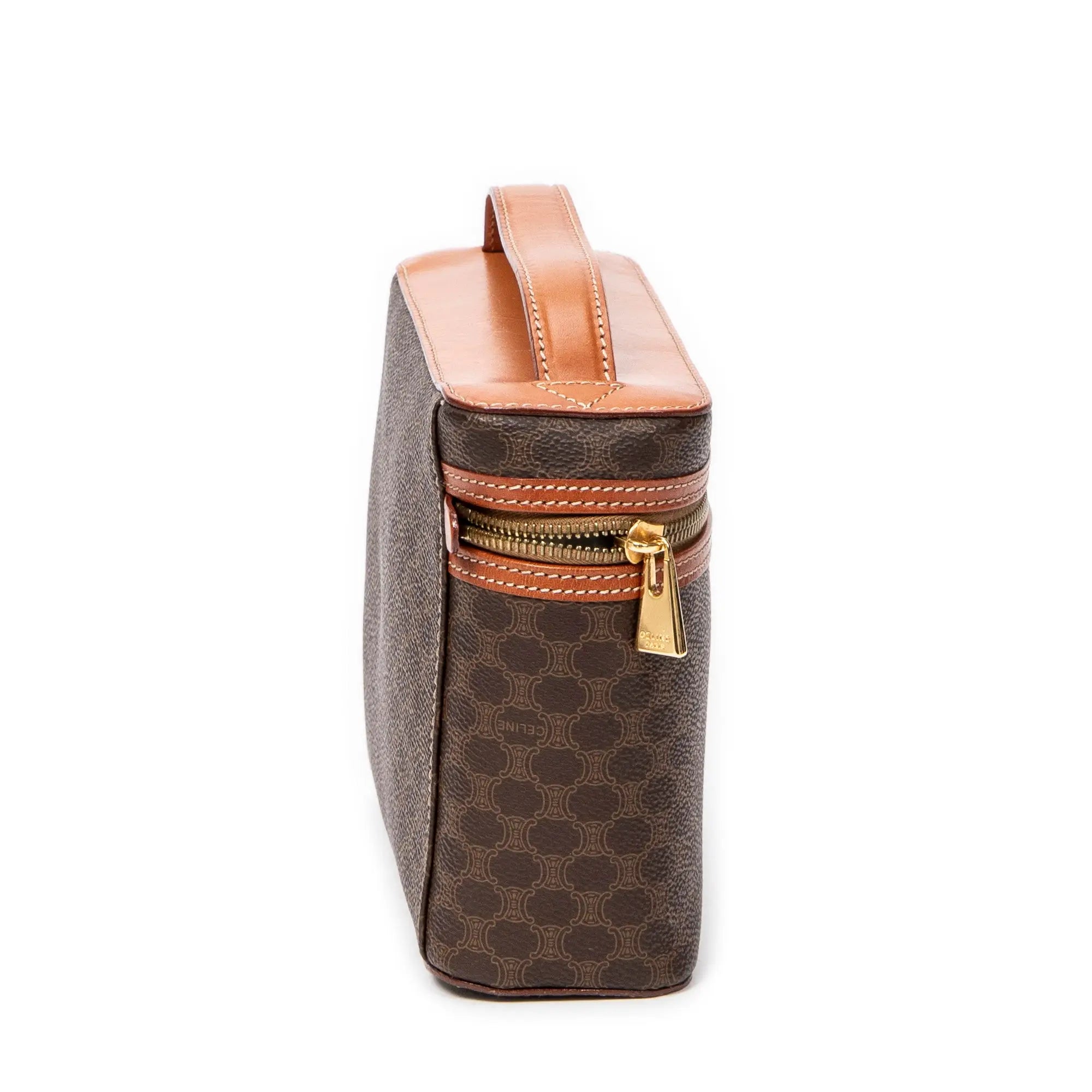 Celine - Trousse de toilette vintage à anse supérieure - Marron