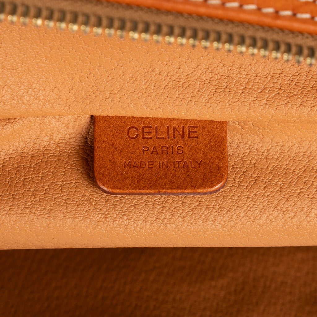 Handbag Vintage Top Handle Toiletry Pouch Brown Macadam Coated Canvas