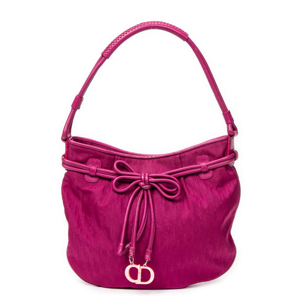 Shoulder Bag Bow Trotter Hobo Magenta Diorissimo Canvas