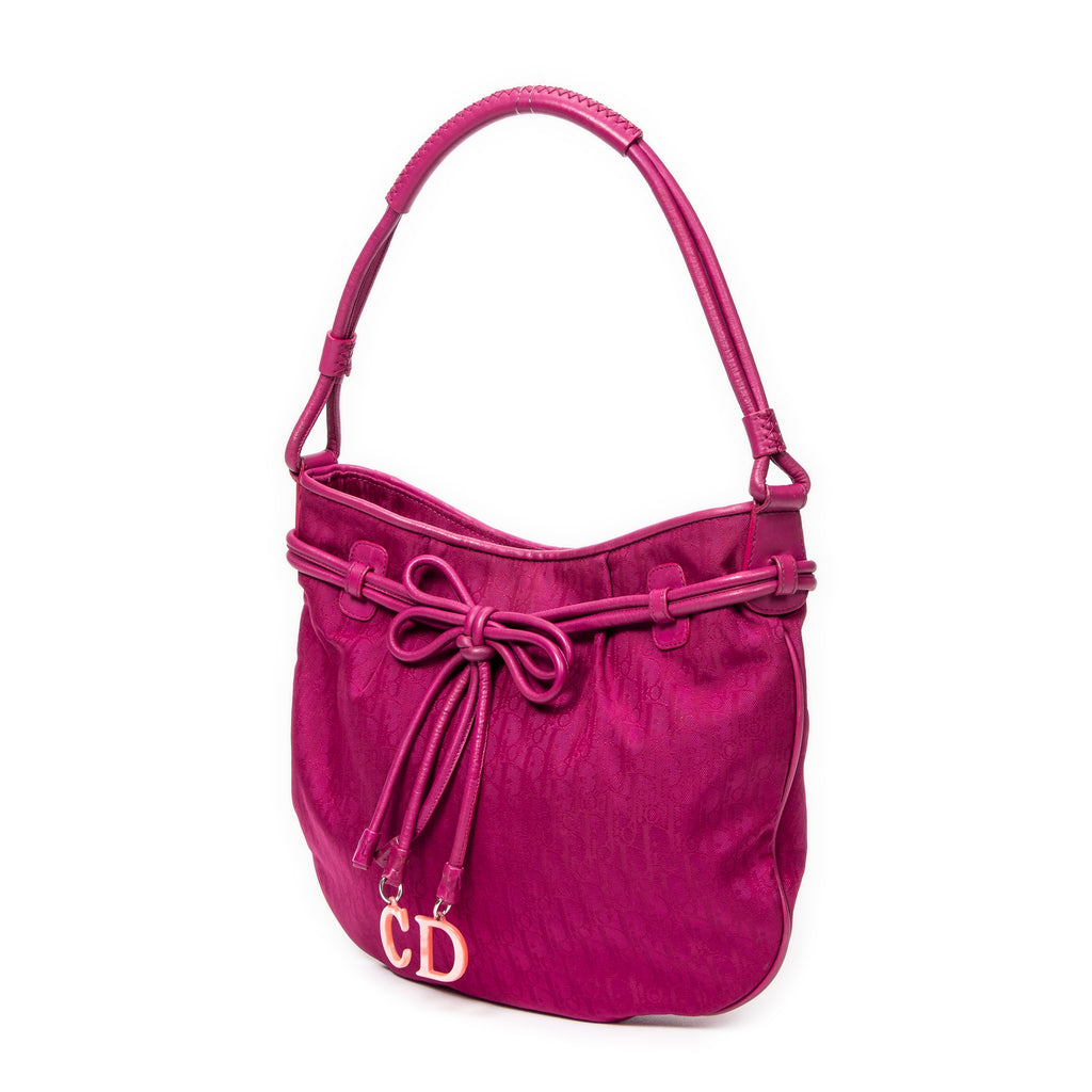 Shoulder Bag Bow Trotter Hobo Magenta Diorissimo Canvas