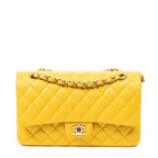 Shoulder Bag Classic Double Flap 26 Yellow Quilted Soft Caviar Leather