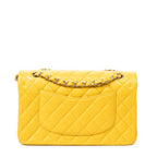 Shoulder Bag Classic Double Flap 26 Yellow Quilted Soft Caviar Leather