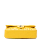 Shoulder Bag Classic Double Flap 26 Yellow Quilted Soft Caviar Leather