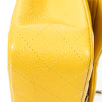 Shoulder Bag Classic Double Flap 26 Yellow Quilted Soft Caviar Leather