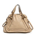 Shoulder Bag Medium Paraty Beige Grained Leather