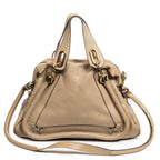 Shoulder Bag Medium Paraty Beige Grained Leather
