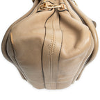 Shoulder Bag Medium Paraty Beige Grained Leather