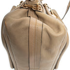 Shoulder Bag Medium Paraty Beige Grained Leather