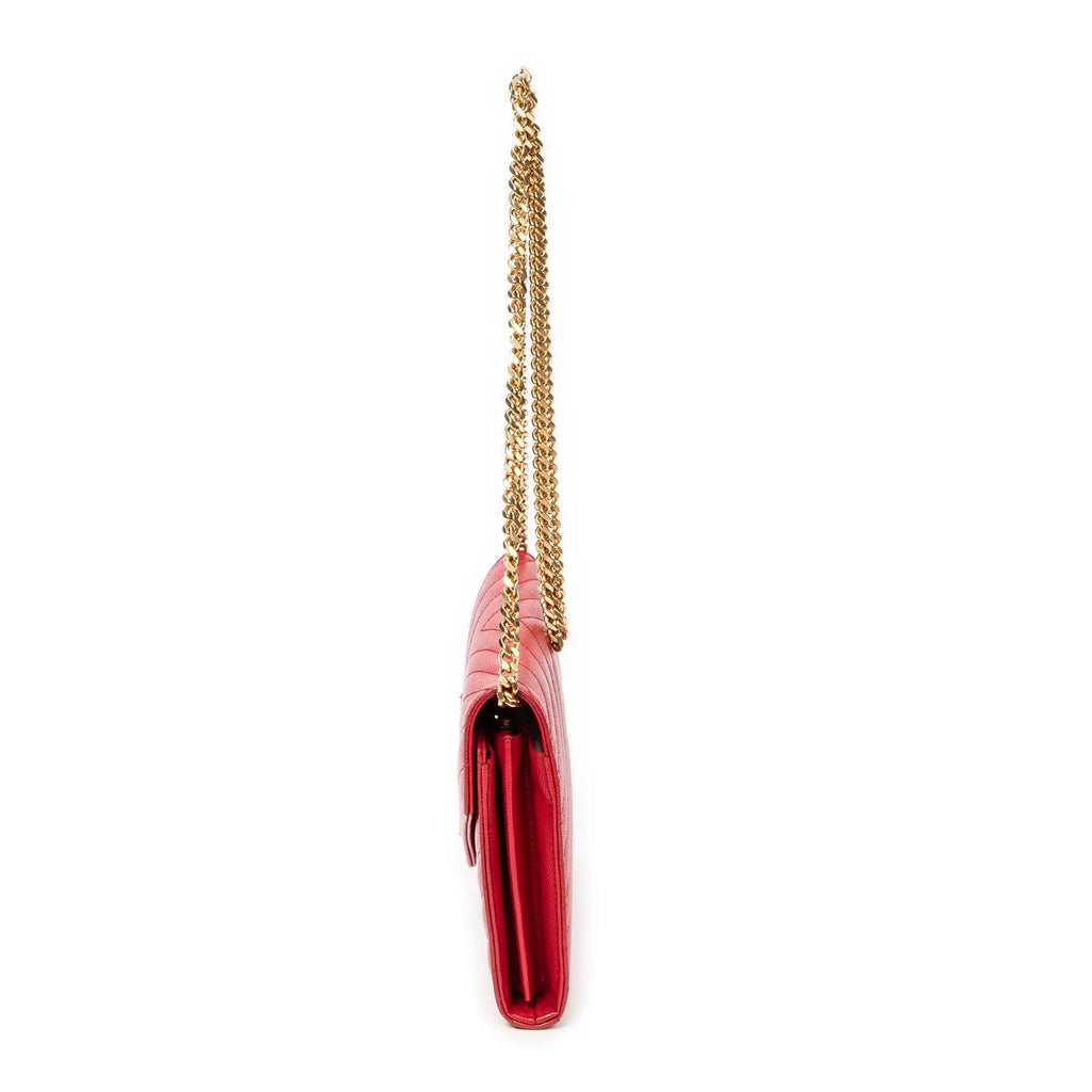 Yves Saint Laurent - Portefeuille Cassandre Classique à Chaîne - Rouge