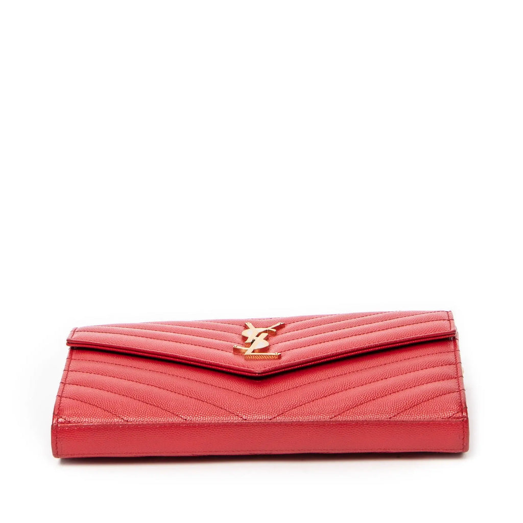 Yves Saint Laurent - Portefeuille Cassandre Classique à Chaîne - Rouge