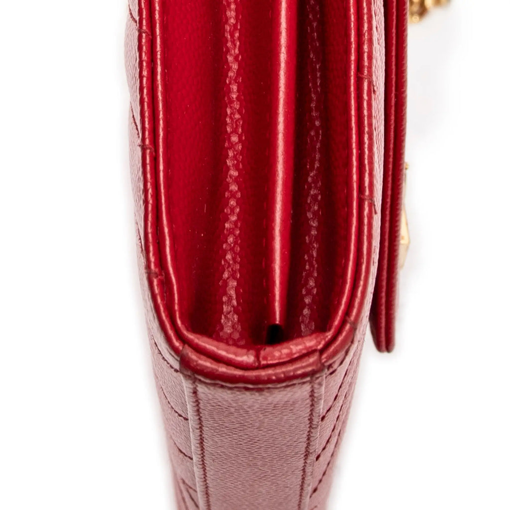 Yves Saint Laurent - Portefeuille Cassandre Classique à Chaîne - Rouge