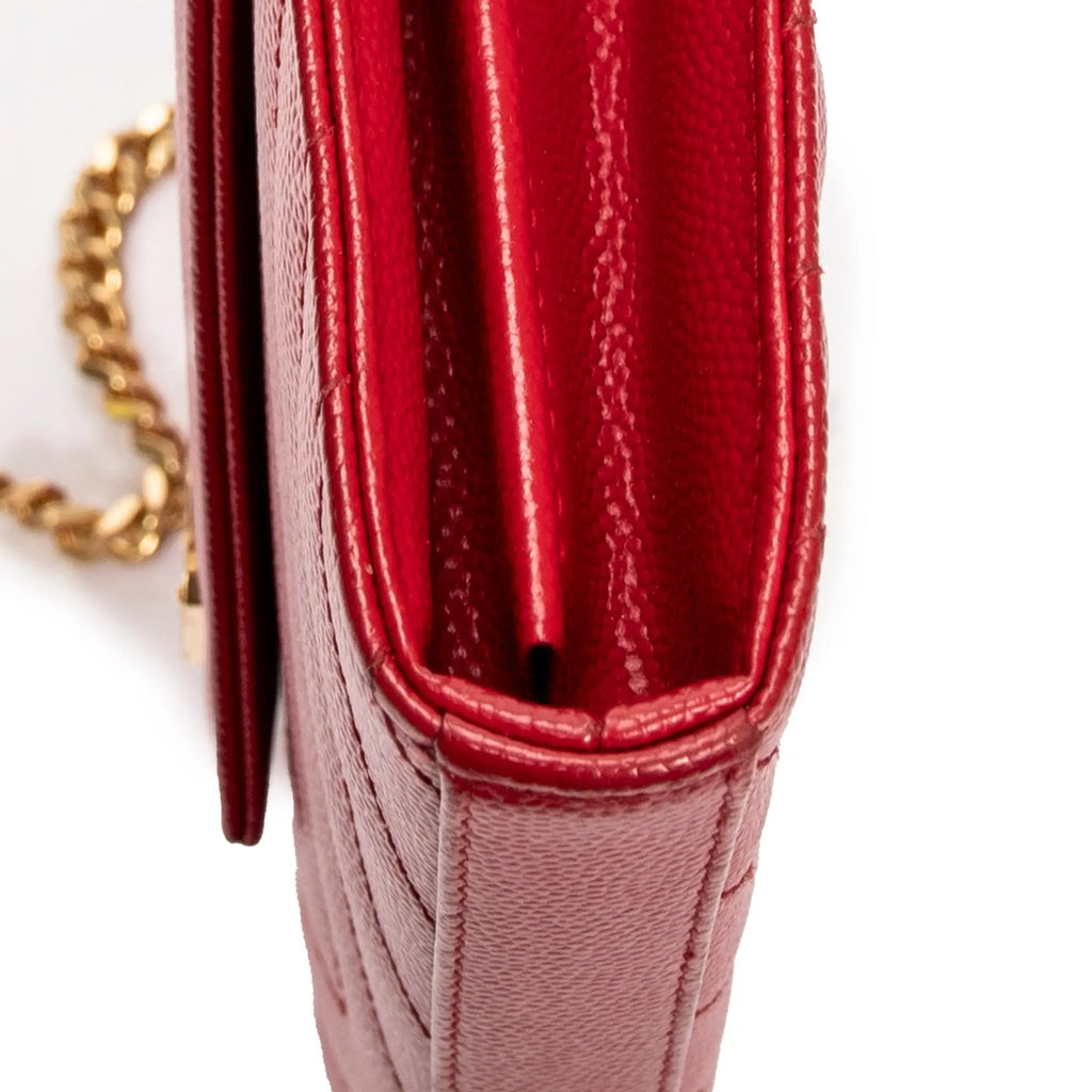 Yves Saint Laurent - Portefeuille Cassandre Classique à Chaîne - Rouge