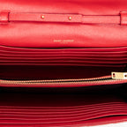 Shoulder Bag Classic Cassandre Chain Wallet Red Quilted Grain de Poudre Leather