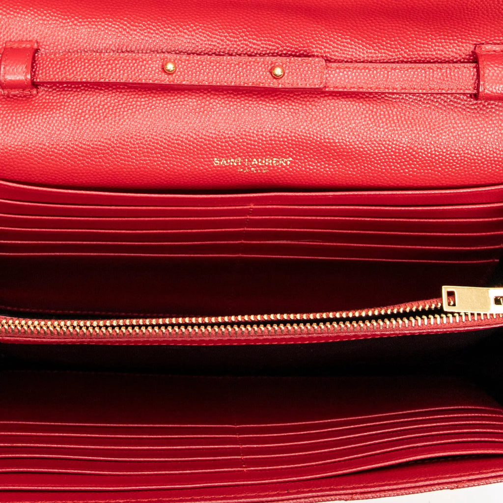 Yves Saint Laurent - Portefeuille Cassandre Classique à Chaîne - Rouge