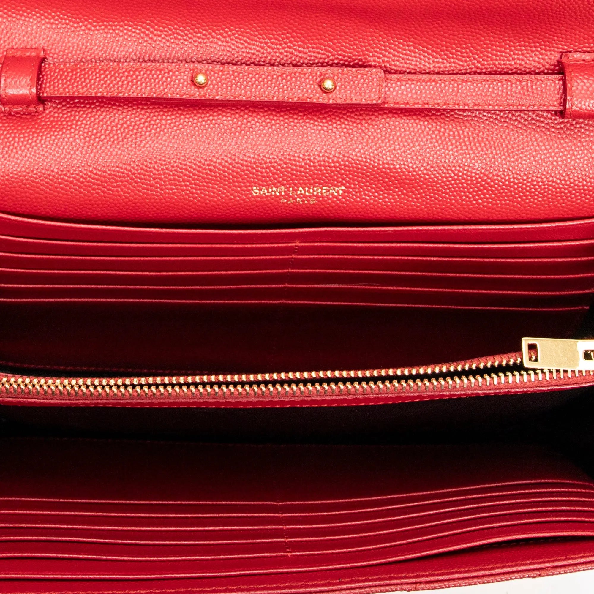 Yves Saint Laurent - Portefeuille Cassandre Classique à Chaîne - Rouge