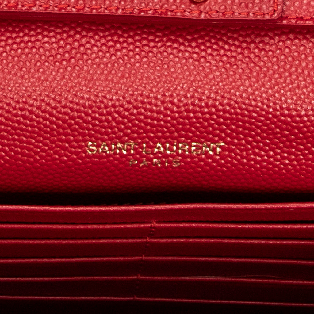 Shoulder Bag Classic Cassandre Chain Wallet Red Quilted Grain de Poudre Leather