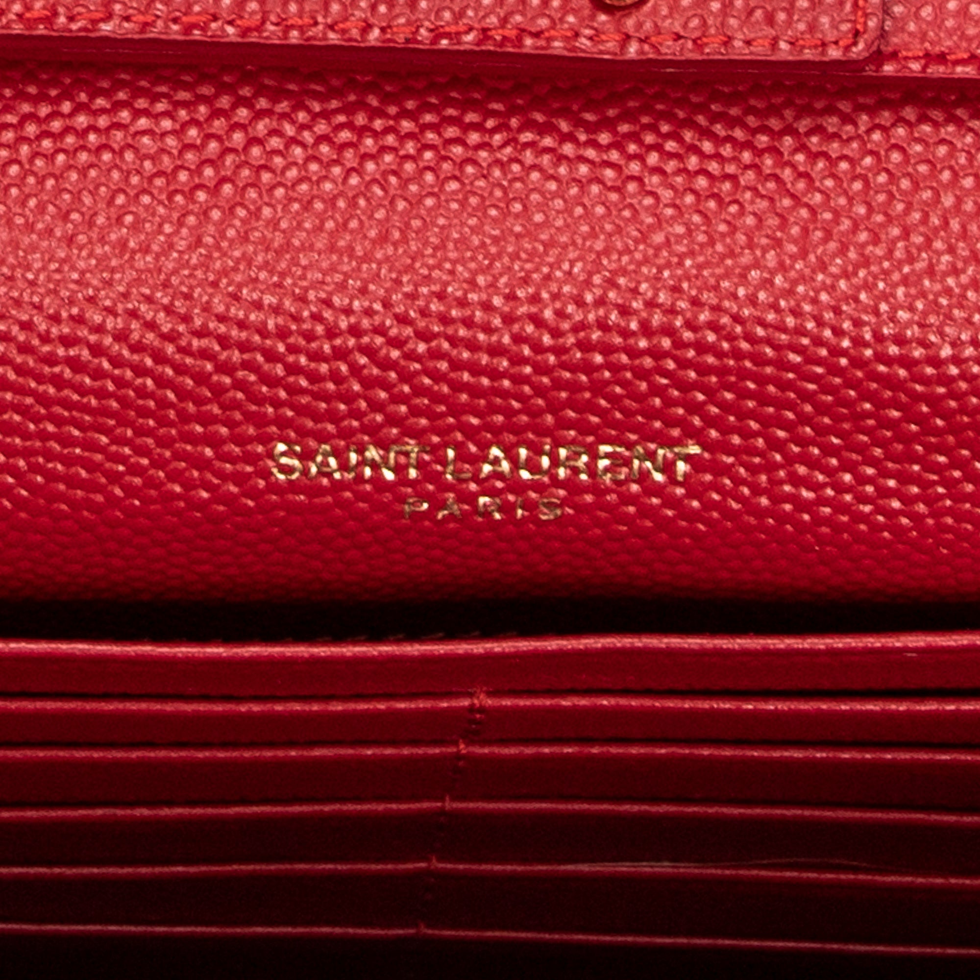 Shoulder Bag Classic Cassandre Chain Wallet Red Quilted Grain de Poudre Leather