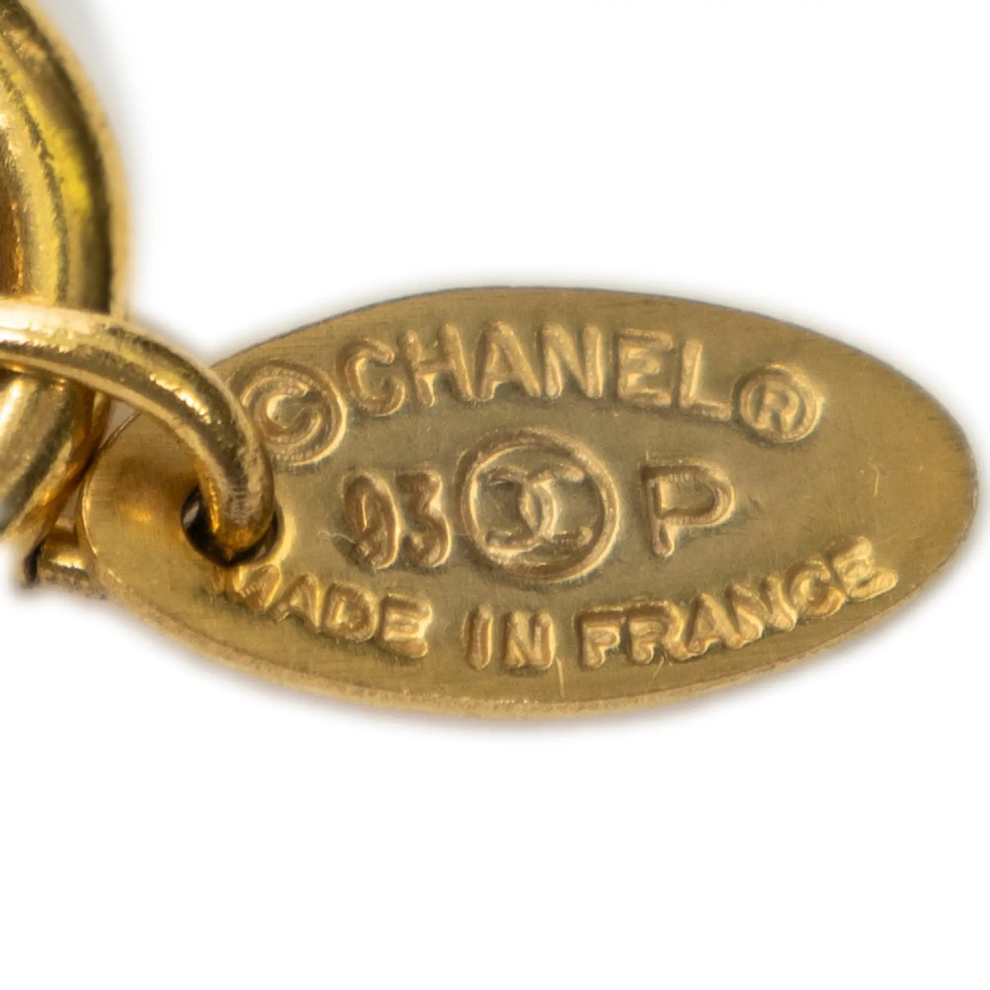 Necklace Large CC Round Pendant Chain Necklace Gold Gold Plated