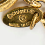 Collar acolchado con colgante de doble C, cadena chapada en oro