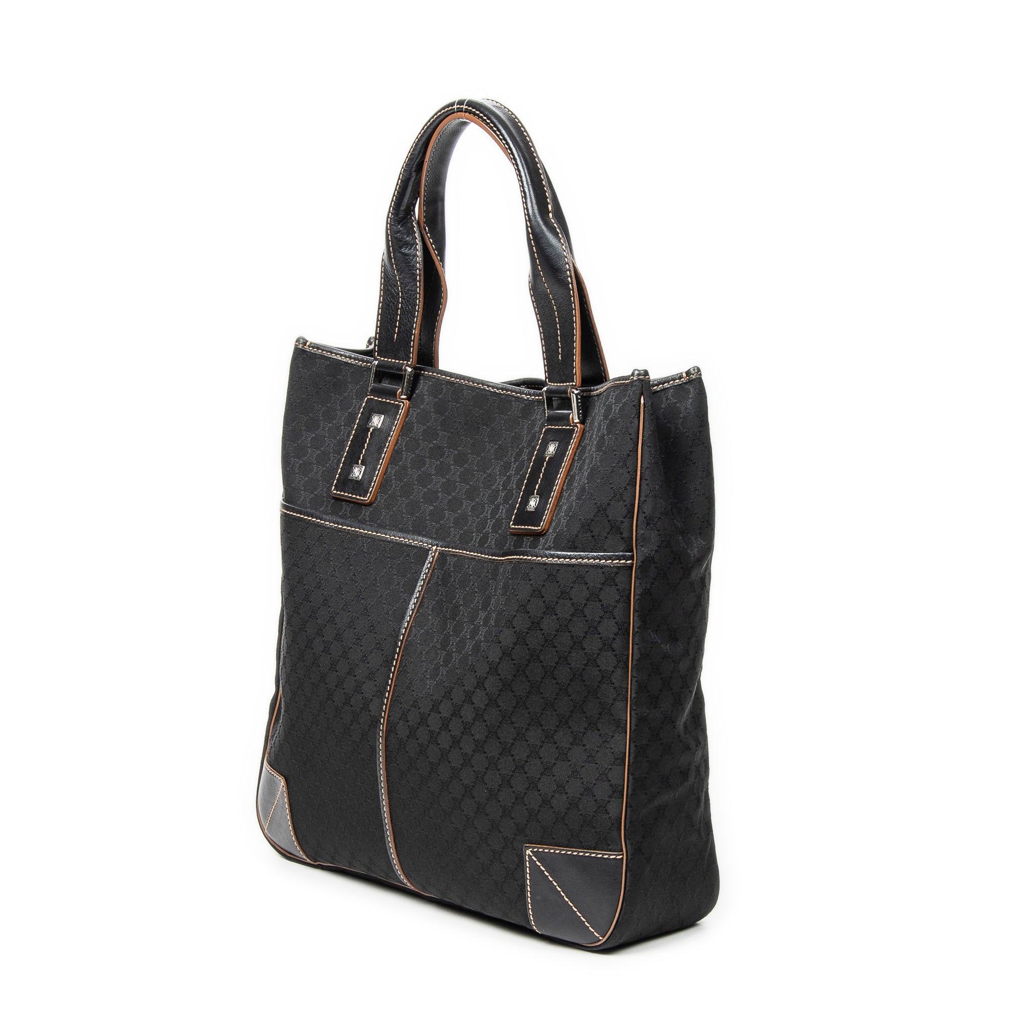 Shoulder Bag Vertical Tote Black Macadam Canvas