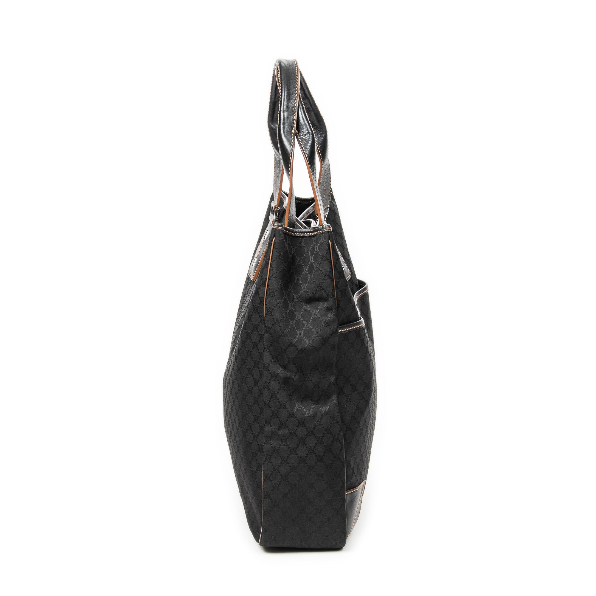 Shoulder Bag Vertical Tote Black Macadam Canvas