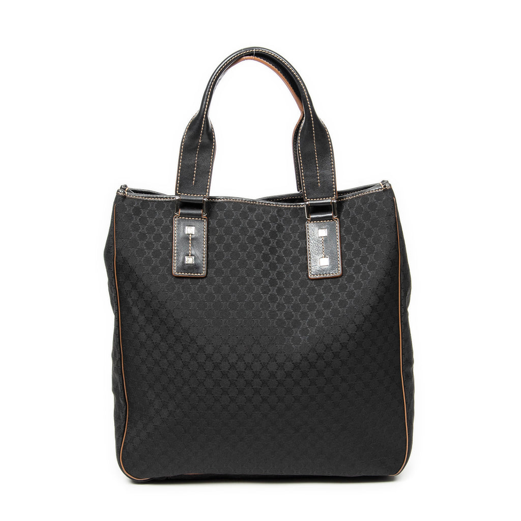 Shoulder Bag Vertical Tote Black Macadam Canvas