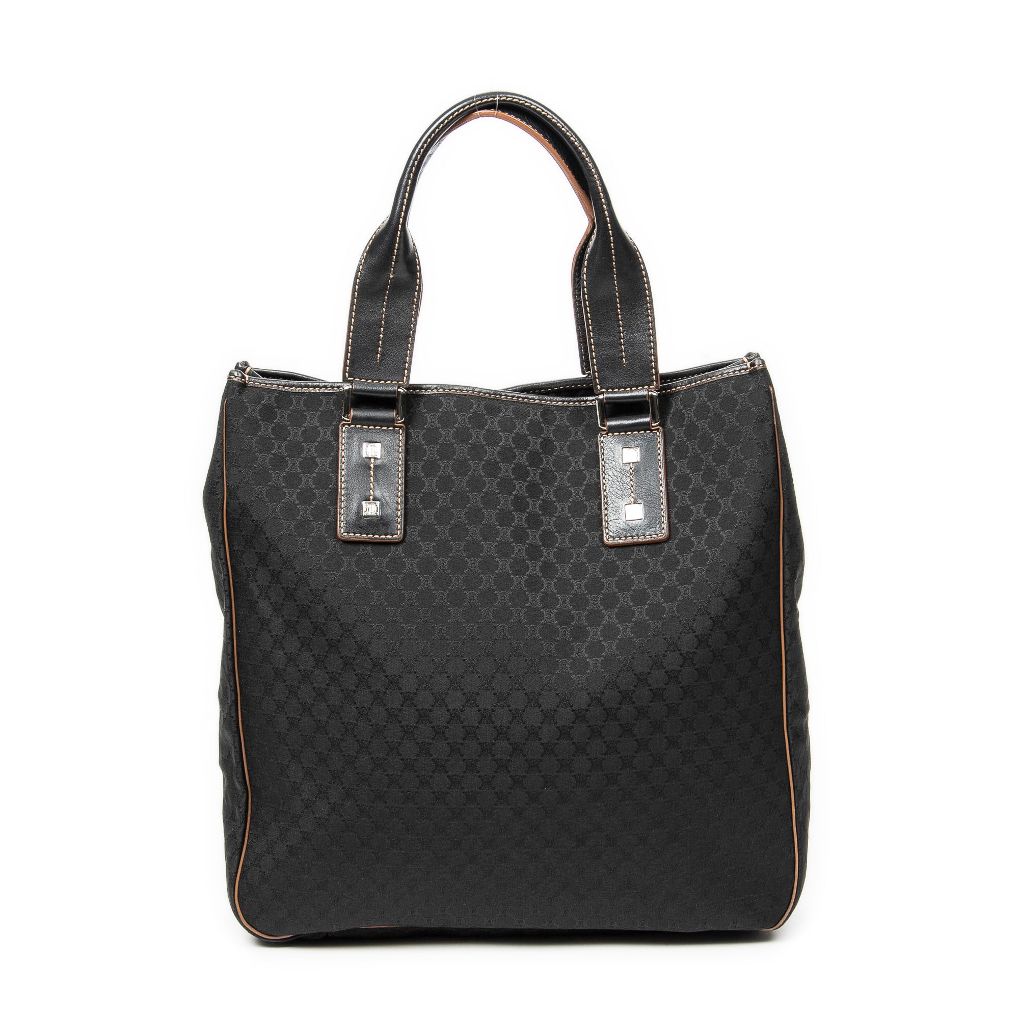 Shoulder Bag Vertical Tote Black Macadam Canvas