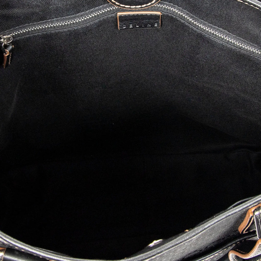 Bolso de Hombro Tote Vertical Lona Macadam Negra