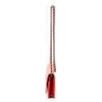 Bandolera CC Wallet on Chain de cuero caviar rojo coral