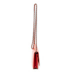 Bandolera CC Wallet on Chain de cuero caviar rojo coral