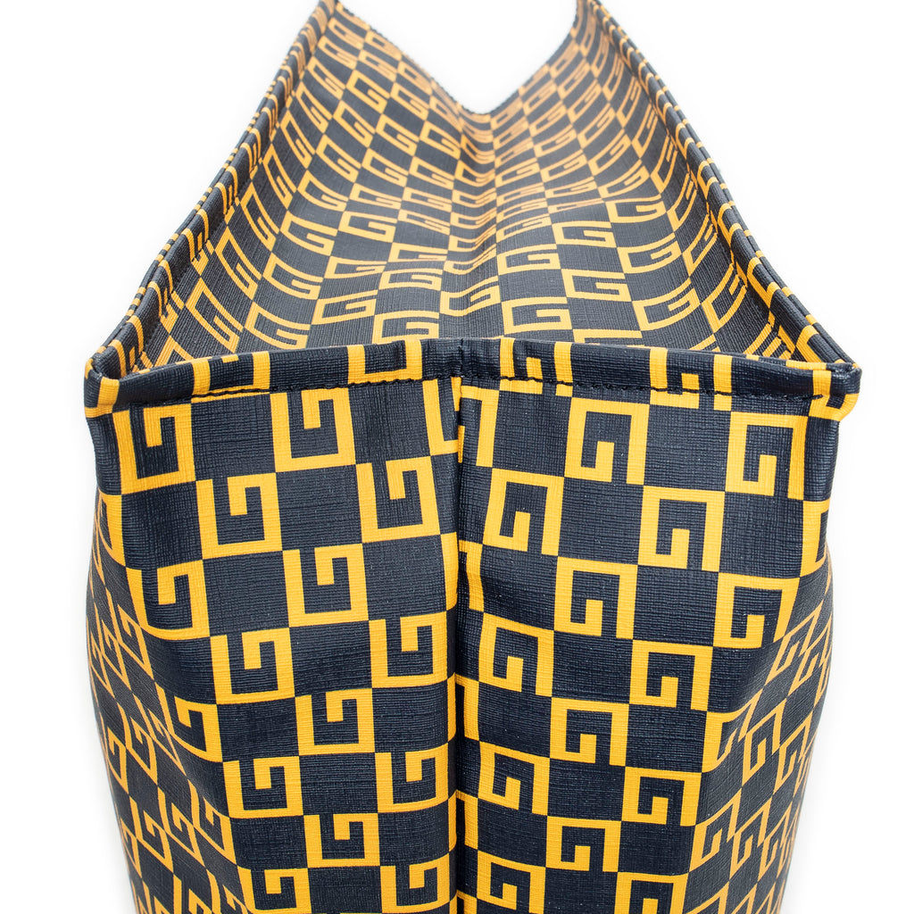 Handbag Large Square G Open Tote Navy Printed Coated Canvas