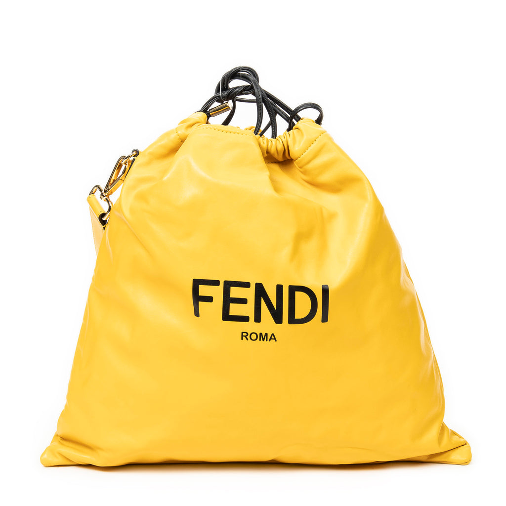 Shoulder Bag Drawstring Shoulder Bag Yellow Calfskin Leather