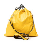 Shoulder Bag Drawstring Shoulder Bag Yellow Calfskin Leather