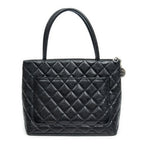 Shoulder Bag Medallion Tote Black Caviar Quilted Leather