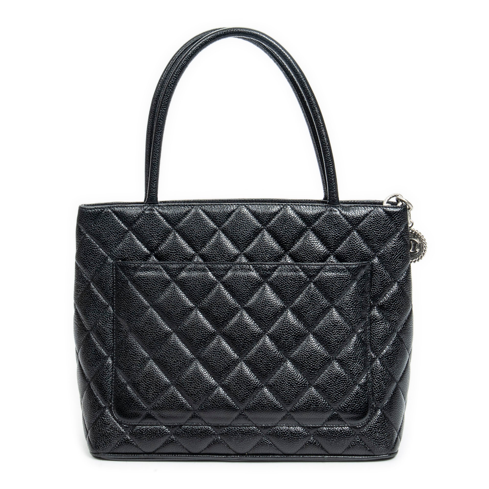 Shoulder Bag Medallion Tote Black Caviar Quilted Leather