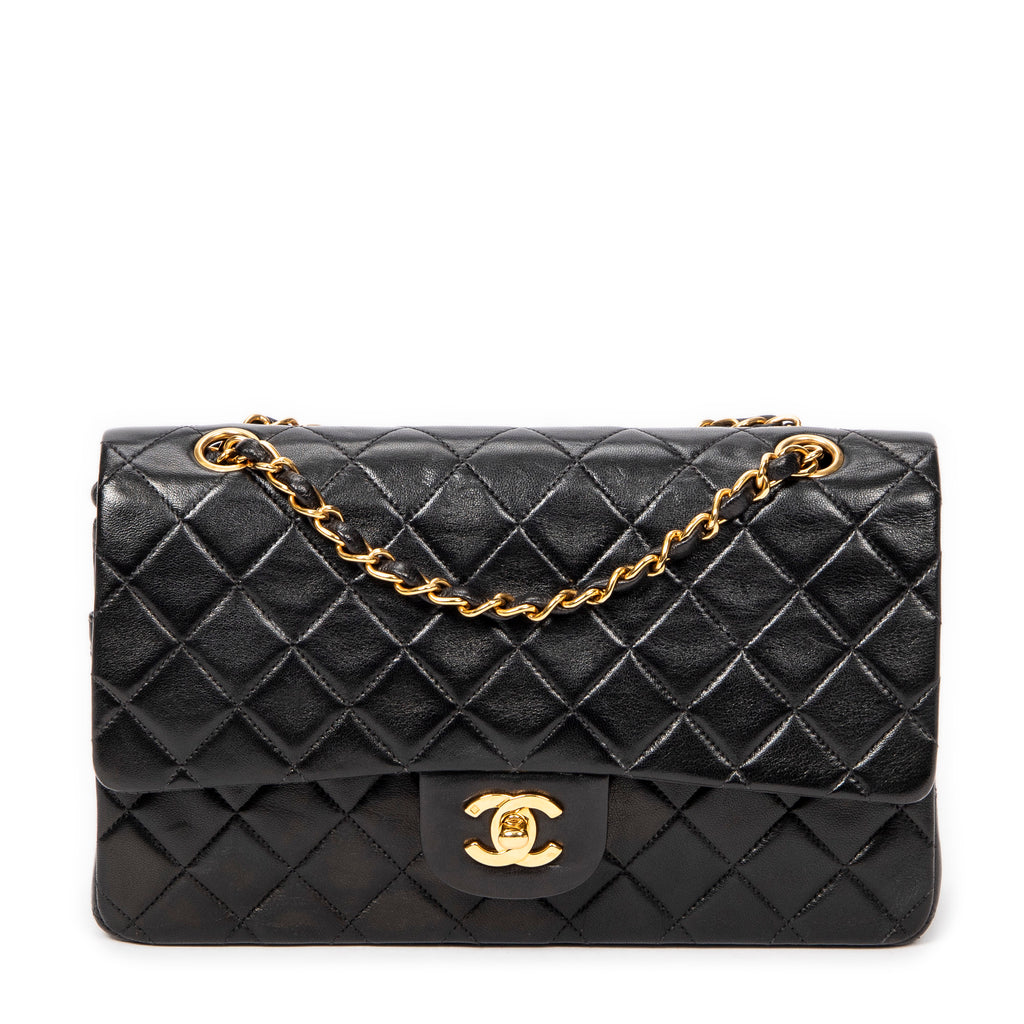 Shoulder Bag Classic Double Flap 26 Black Quilted Calfskin Leather