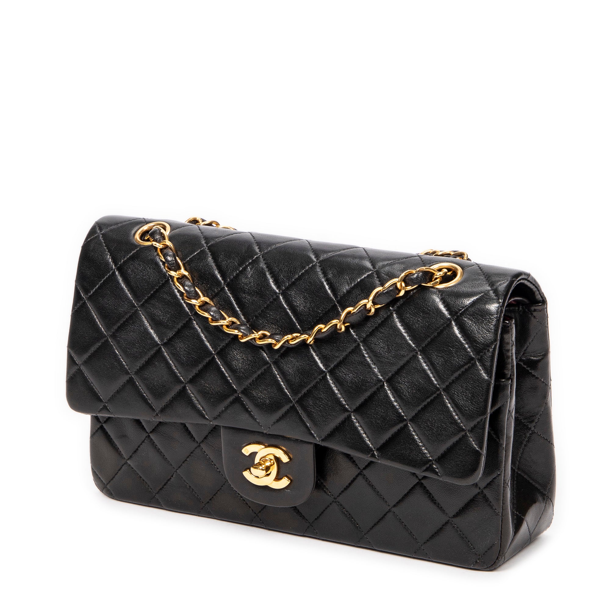 Shoulder Bag Classic Double Flap 26 Black Quilted Calfskin Leather