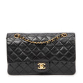 Shoulder Bag Classic Double Flap 26 Black Quilted Calfskin Leather