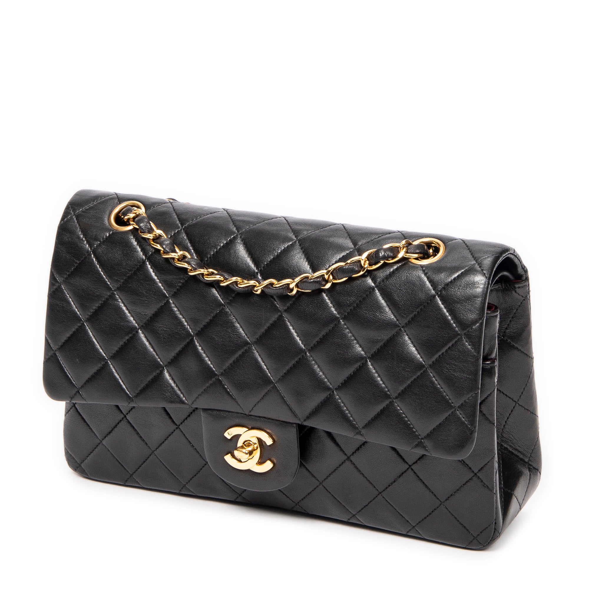 Shoulder Bag Classic Double Flap 26 Black Quilted Calfskin Leather