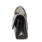 Bolso de hombro Classic Double Flap 26 de piel de becerro acolchada negra